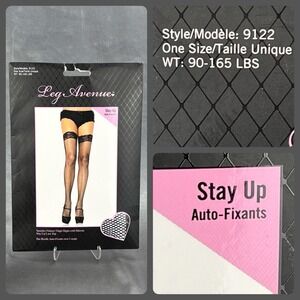 Leg Avenue One Size Black Fishnets Style 9122 Halloween Costume Silicone Lace
